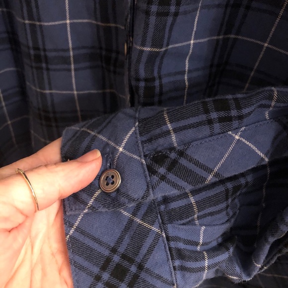 J Jill mixed tartan button up shirt. Blue plaid sz- XL - Picture 6 of 12